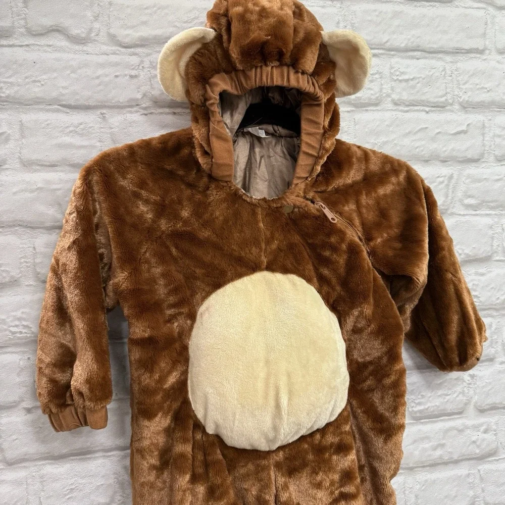 Kids Monkey Halloween Costume 3T / 4T Halloween Fleece Bodysuit Warm Ships Fast!